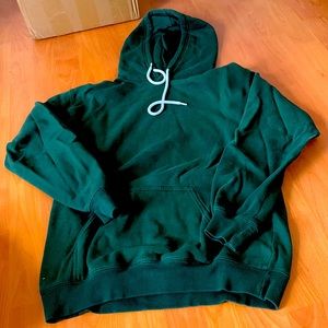 green sweatshirt